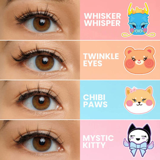 Gene false premium 3D Effect Mystic Kitty Model Chibi Manga Blană artificială de nurcă Rude Cosmetics 1 articol