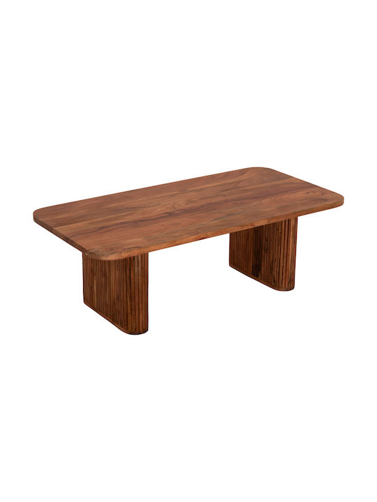 Rectangular Central Coffee Table Groot Made of Solid Wood Natural W120xD60xH40cm