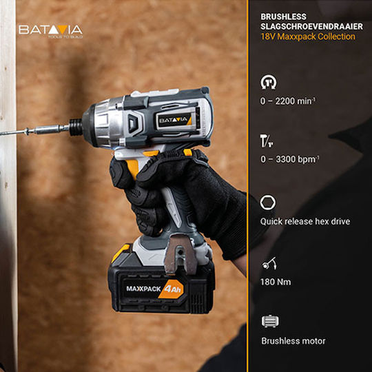 Batavia Maxxpack Παλμικό Κατσαβίδι Μπαταρίας Solo Brushless 18V