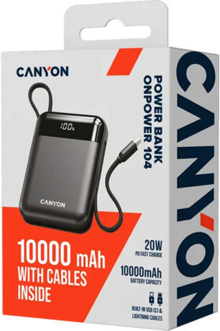 Canyon OnPower 10000mAh 20W with USB-A Port and USB-C Port Power Delivery
