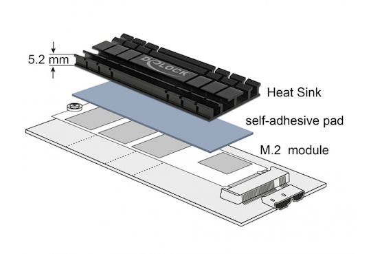 DeLock Heat Sink 70mm 1pc (18285)
