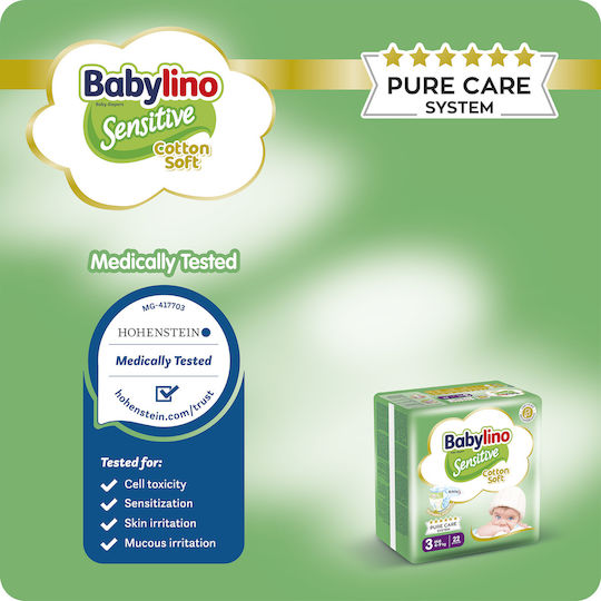Babylino Πάνες με Αυτοκόλλητο Chamomile No. 3 για 4-9kg 112τμχ