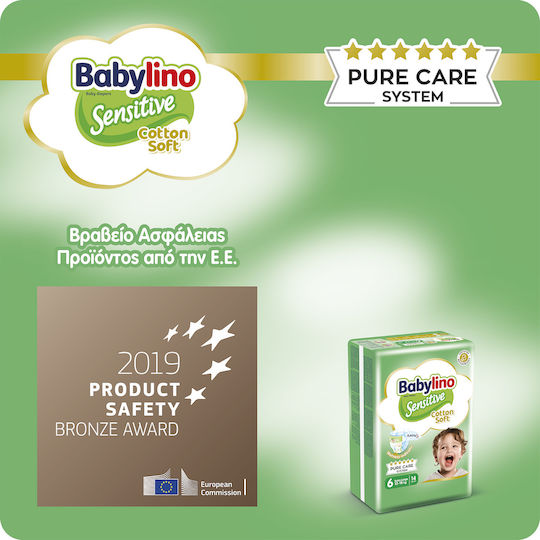 Babylino Klebeband-Windeln Sensitive Cotton Soft Nr. 6 für 13-18kg 38cm