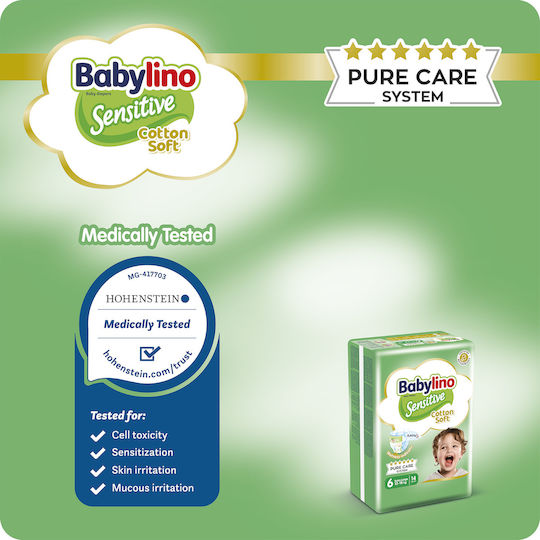 Babylino Klebeband-Windeln Sensitive Cotton Soft Nr. 6 für 13-18kg 38cm