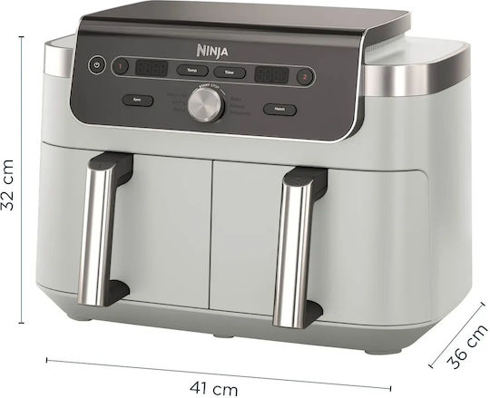 Ninja Dual Zone XL Air Fryer με Διπλό Αποσπώμενο Κάδο 9.5lt Λευκό