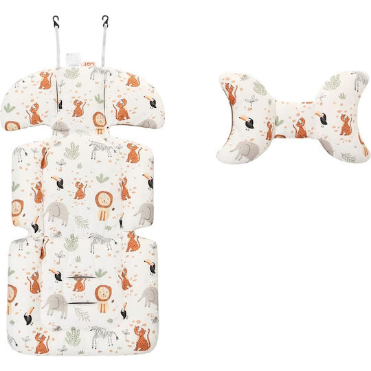 Queen Mother Stroller Cover Animals Double Sided White