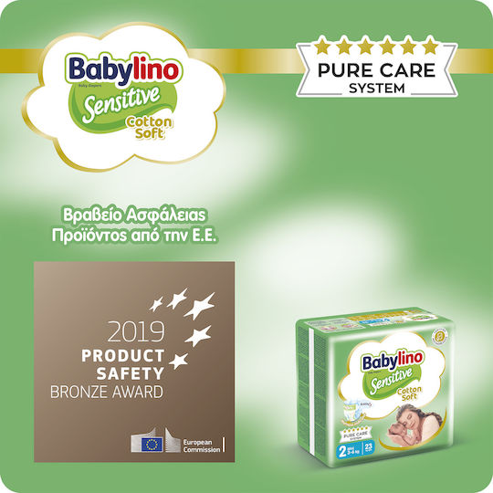Babylino Klebeband-Windeln Sensitive Cotton Soft Nr. 2 für 3-6kg 192cm