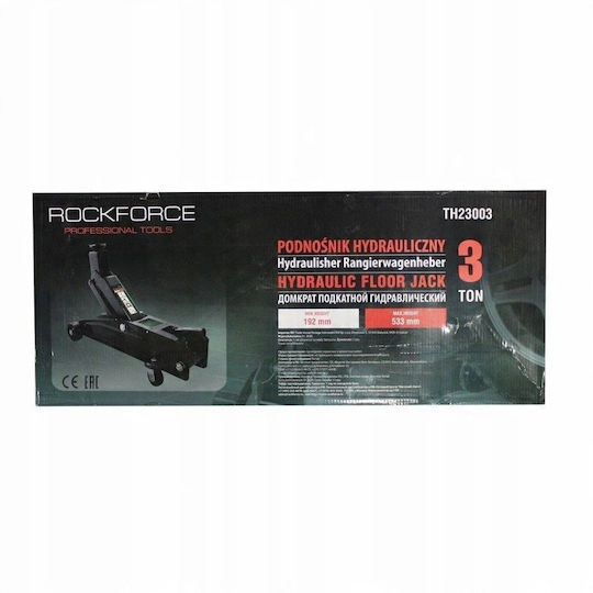 Rockforce Hydraulic Jack with Lifting Capacity up to 53.3 cm and Load Weight up to 3 Tons