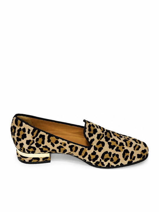 Leather Women's Loafers in Brown Color