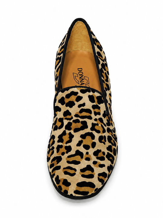 Leather Women's Loafers in Brown Color