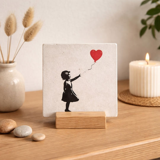 Διακοσμητικό Πλακάκι Φυσική Πέτρα Little Girl Balloon