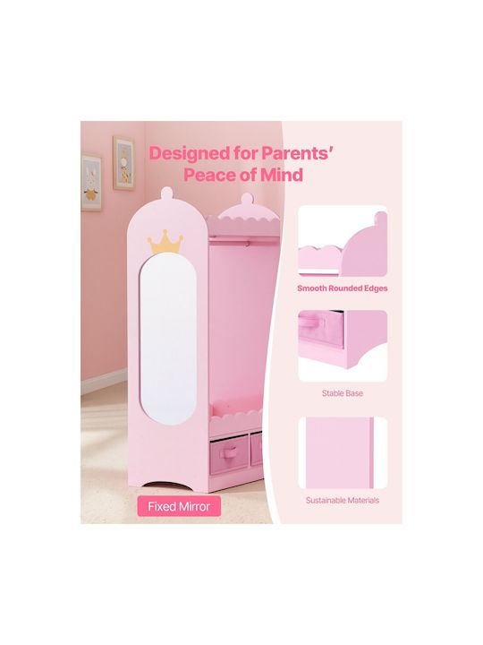 Vevor Kids Multi Hook Wooden Pink