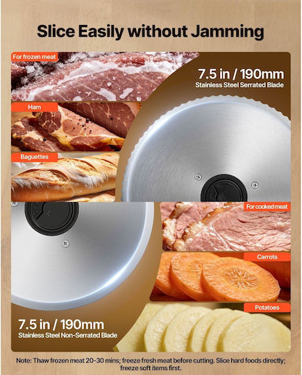 Vevor Ham Slicer with Cutting Disc Blade Diameter 190mm