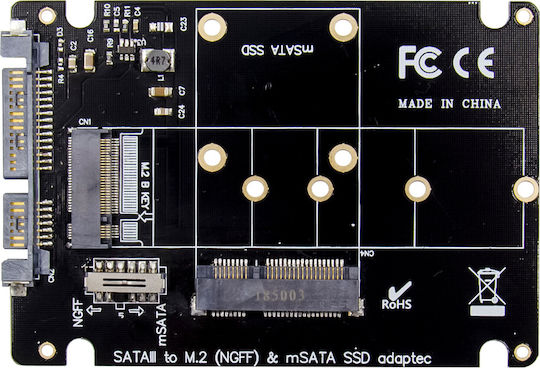 Powertech Κάρτα σε θύρα SATA / M.2 / mSATA