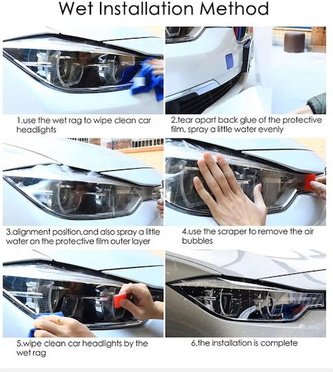 TPU PPF Transparent Protective Car Headlight Film High Transparency Self-Healing Anti-Scratch Protection 30x60cm TC-506