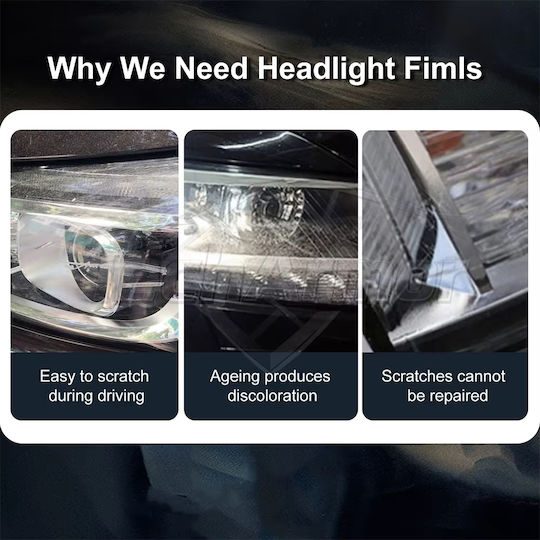 TPU PPF Transparent Protective Car Headlight Film High Transparency Self-Healing Anti-Scratch Protection 30x60cm TC-506