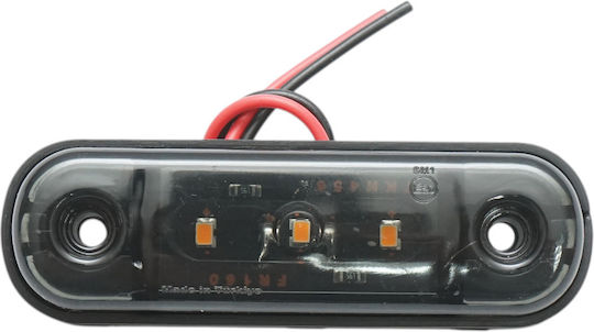 Led Светлини За Товарни Автомобили Фимирани 3 Led 12v 24v Ip68 Оранжеви 87mm 28mm X 13mm