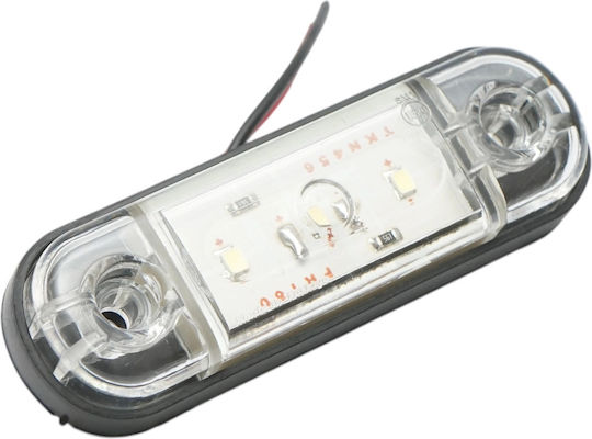 Led Светлини За Товарни Автомобили 3 Led 12v 24v Ip68 Бели 87mm 28mm X 13mm
