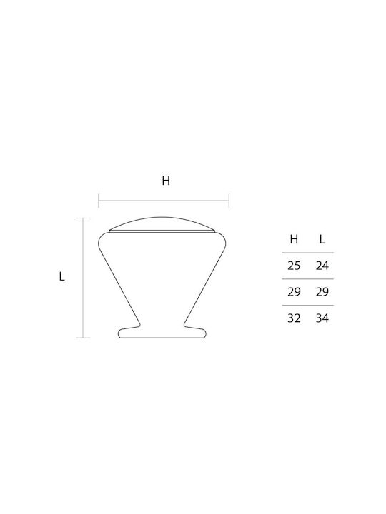 Convex 113 Möbelknopf aus Metall Chrom / Mattes Nickel Φ24mm 113-24S04S05