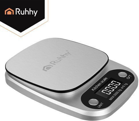 Ruhhy Digital Kitchen Scale with Bucket up to 5kg Grey