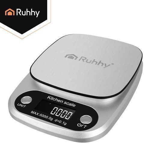 Ruhhy Digital Kitchen Scale with Bucket up to 5kg Grey