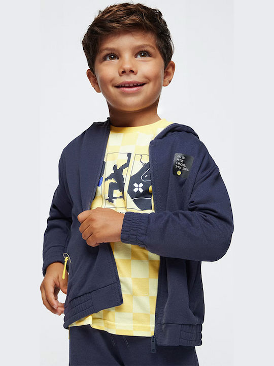 Kids Cardigan Cotton with Hood Dark Blue