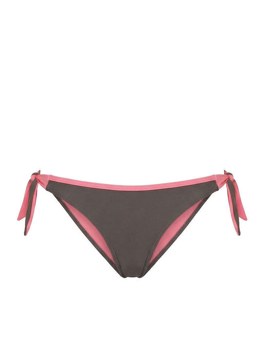 Bikini Slip με Κορδονάκια Γκρι