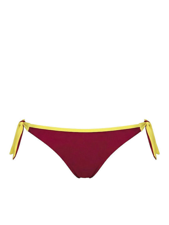 Bikini Slip Cu Dantelă Burgundy