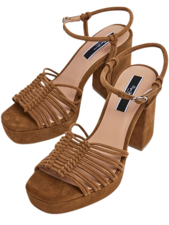 Lenny Wildleder Damen Sandalen Braun
