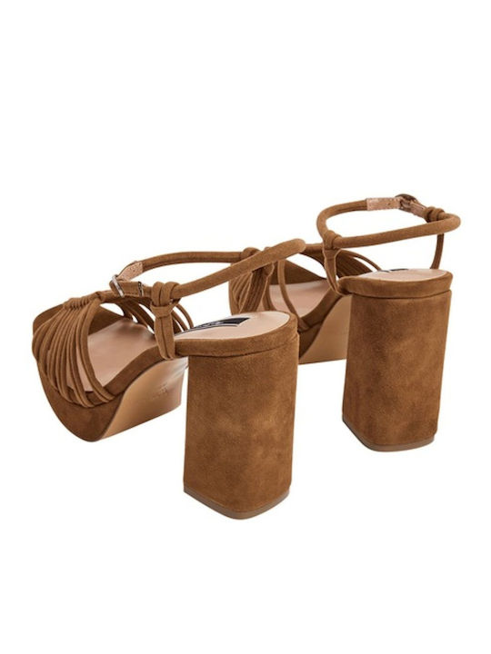 Lenny Wildleder Damen Sandalen Braun