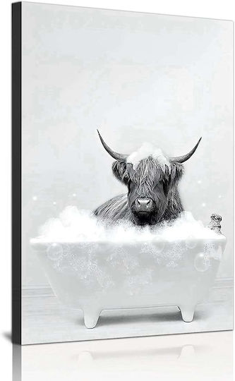 Canvas Wall Poster Without Frame 60x90cm Design Bull In Bathtub