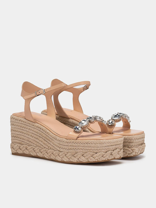 Women's Summer Espadrille Platforms Beige