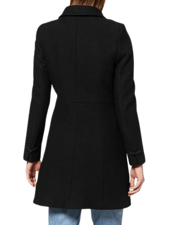 Naf Naf Alili Classic Women's Wool Black Coat S