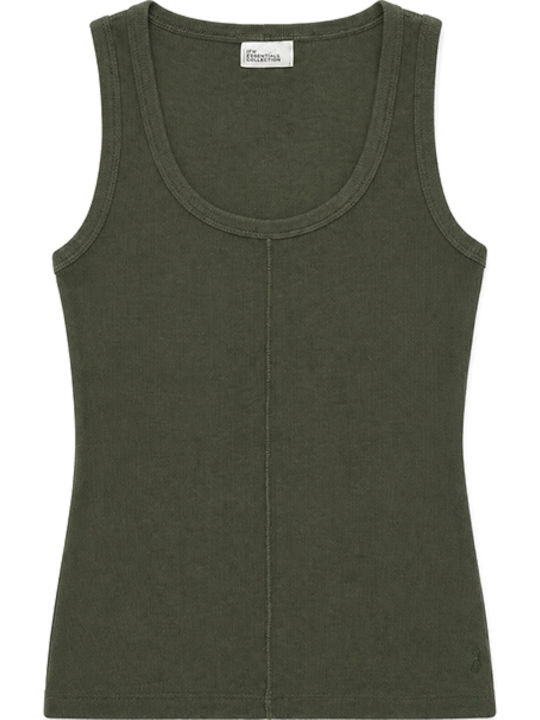 Women's Cotton Sleeveless Khaki Blouse