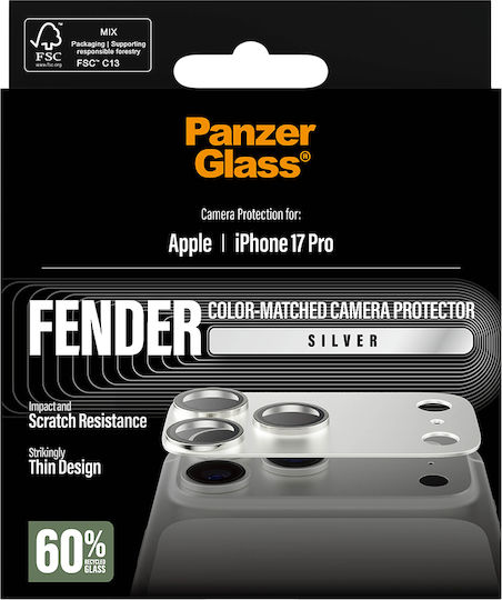 PanzerGlass Fender Camera Protection Metal Frame Silver for iPhone 17 Pro