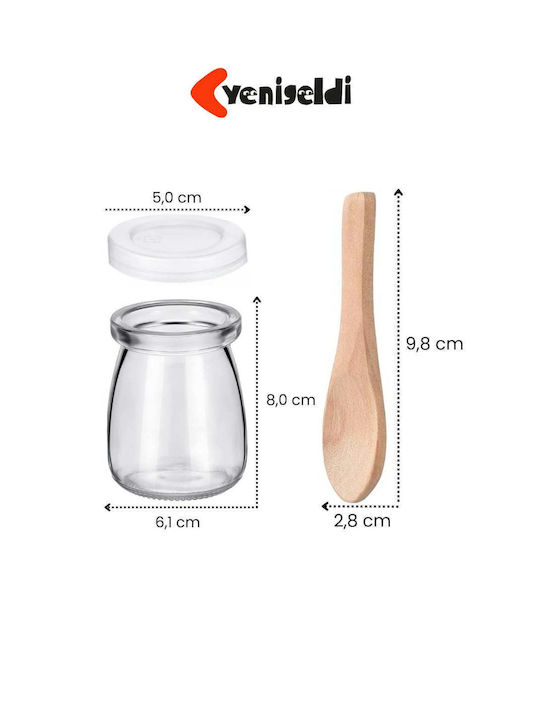 SteweHome Set of 3 General Use Glass White Jars with Cork 100ml