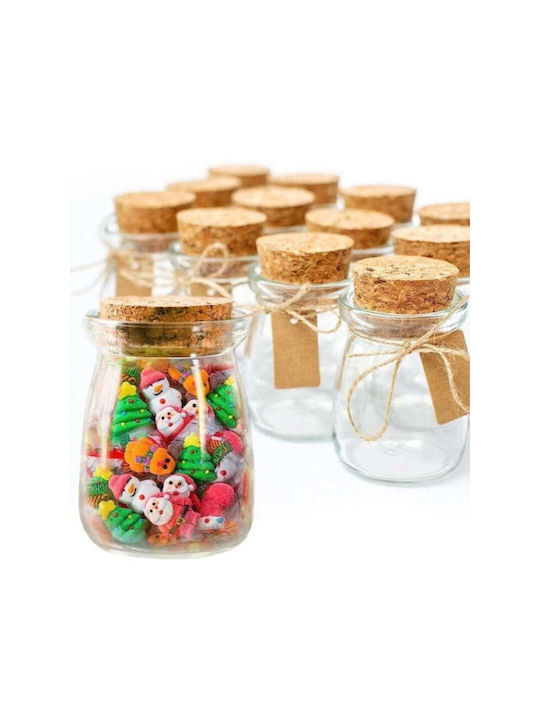 SteweHome Set of 3 General Use Glass Orange Jars with Cork 150ml