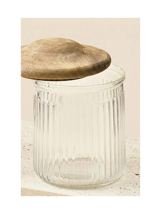SteweHome Jar for Tea Coffee Sugar with Lid Glass Transparent 950ml