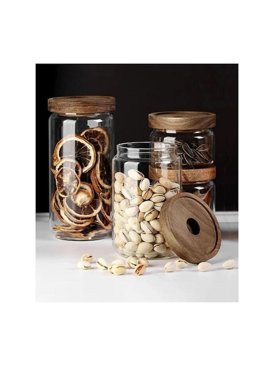 SteweHome Set of 16 General Use Glass Orange Jars with Lid 1000ml
