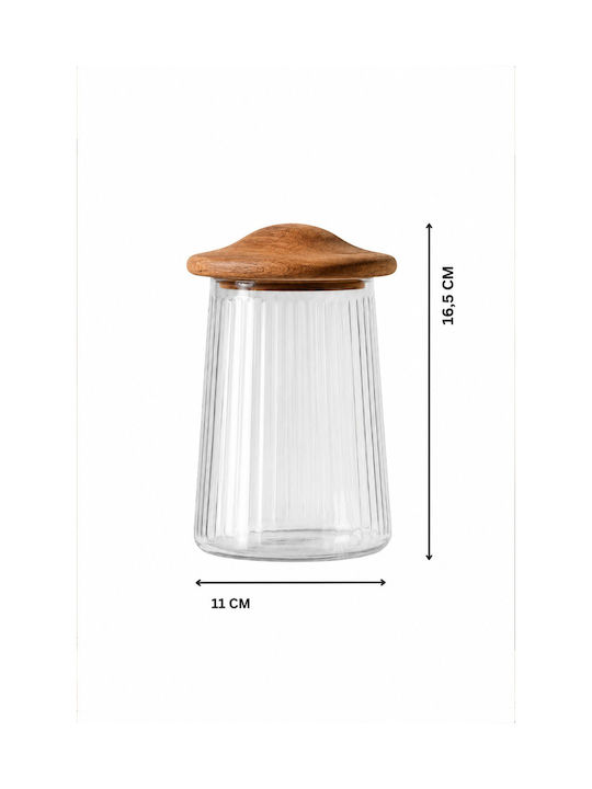 SteweHome Jar for Tea Coffee Sugar with Lid Glass Transparent 950ml