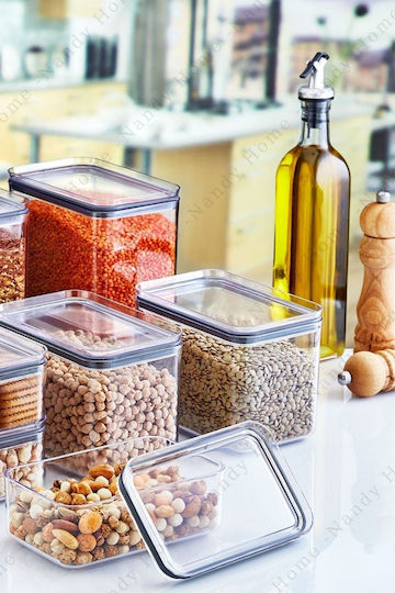 SteweHome Set 3 Stück Lebensmittelgläser Allgemeine Verwendung mit Kunststoffdeckel Orange 1750ml