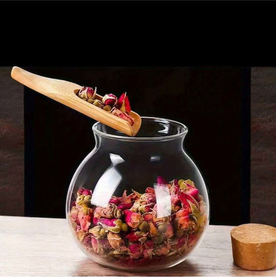 SteweHome Glass White Tea Coffee Vase with Cork and Stand
