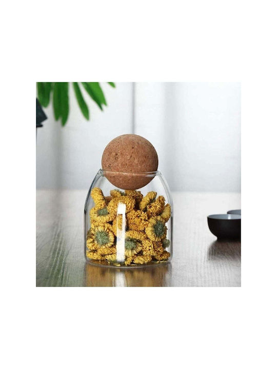 SteweHome Jar for General Use Tea Sugar Brown Coffee with Lid Glass Brown 9cm