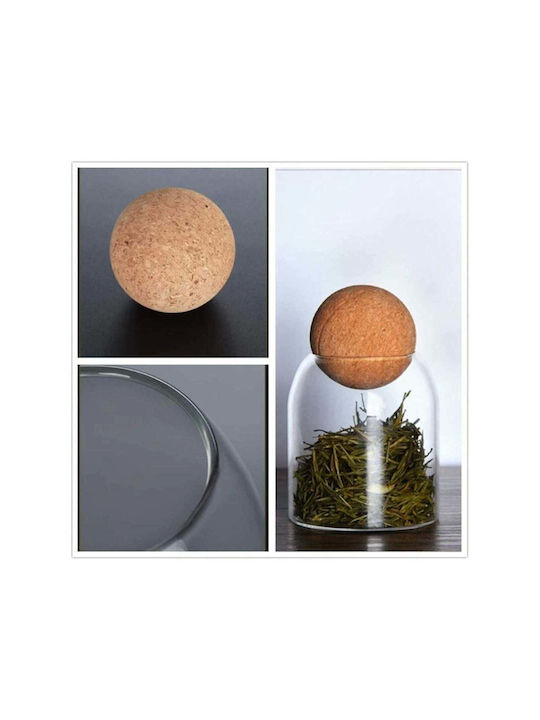 SteweHome Jar for General Use Tea Sugar Brown Coffee with Lid Glass Brown 9cm