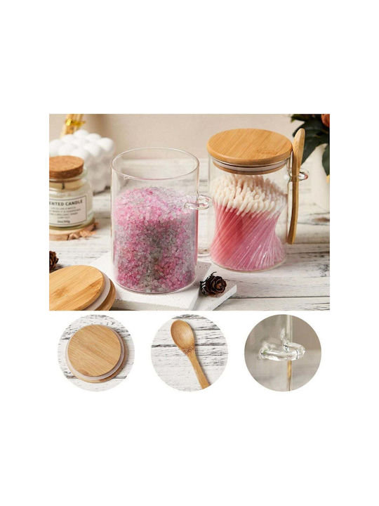 SteweHome Set of 2 Pieces Glass Orange Jars for Coffee Sugar Tea with Airtight Lid 550ml