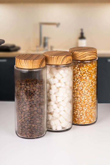SteweHome Set of 6 General Use Glass Orange Jars with Lid 1500ml