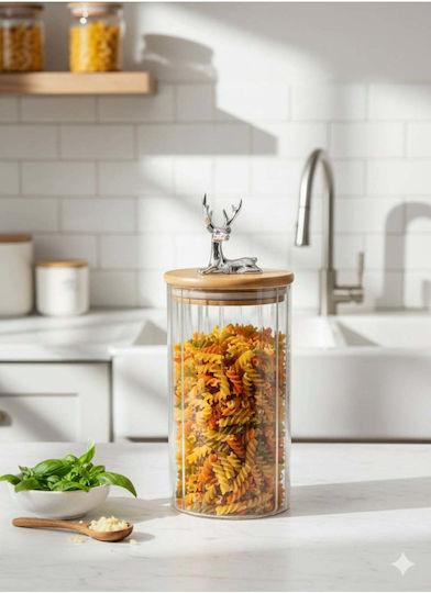 SteweHome Cereal Glass Jar with White Lid 750ml