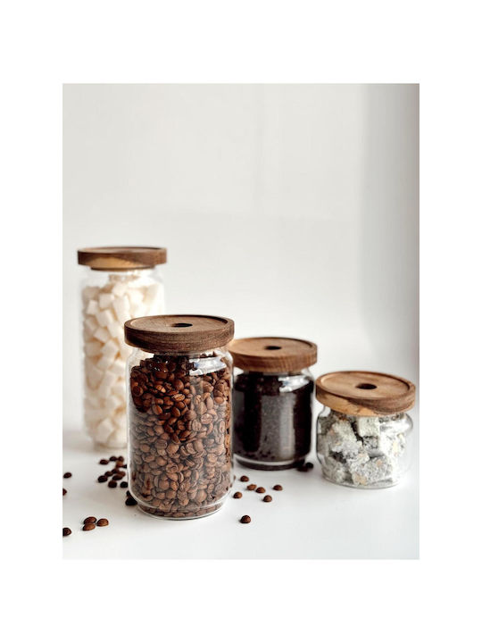 SteweHome Set of 4 General Use Glass Orange Jars with Lid