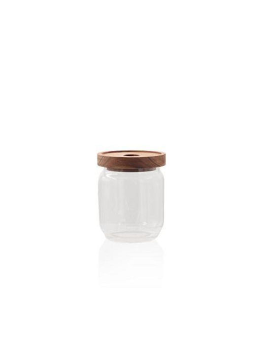 SteweHome Set of 4 General Use Glass Orange Jars with Lid