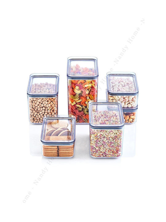 SteweHome Set of 3 General Use Jars with Lid Plastic Orange 750ml